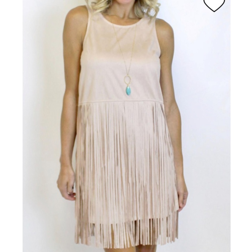 Blush Fringe Dress